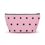 Polka Dots Accessory Pouch w T-bottom