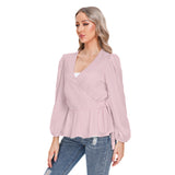 Pink All-Over Print Women's Long Sleeve Shirt