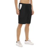 Black All-Over Print Men's Flat Shorts