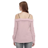 Pink All-Over Print Women's V-neck Cami Blouse