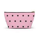 Polka Dots Accessory Pouch w T-bottom