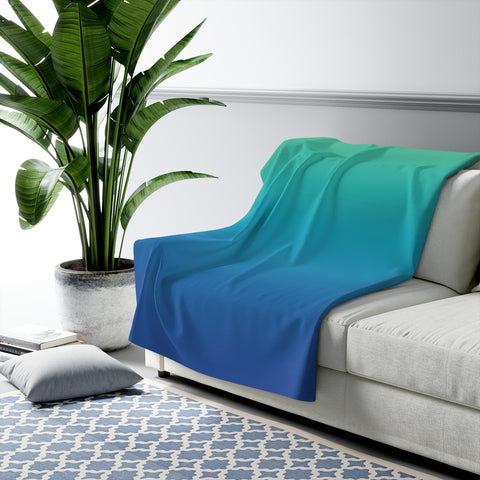 Color Gradient Sherpa Fleece Blanket