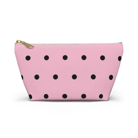 Polka Dots Accessory Pouch w T-bottom