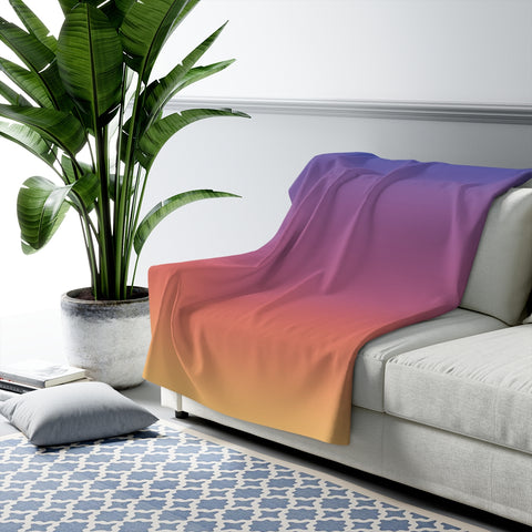 Color Gradient Sherpa Fleece Blanket