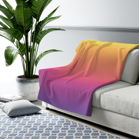 Color Gradient Sherpa Fleece Blanket