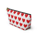 Love Hearts Accessory Pouch w T-bottom