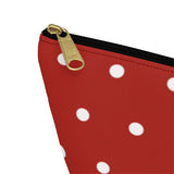 Polka Dots Accessory Pouch w T-bottom