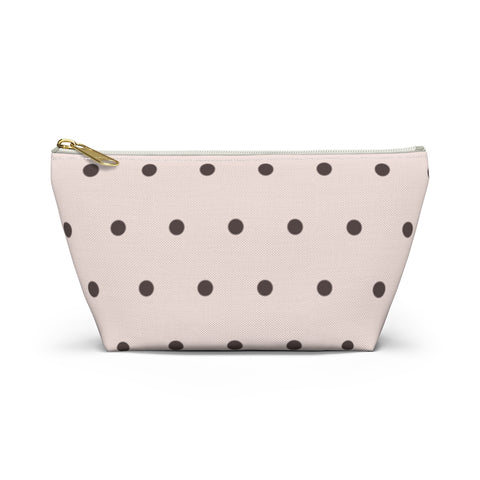 Polka Dots Accessory Pouch w T-bottom