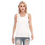 White All-Over Print Women's Skinny Sport Tank Top