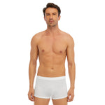 White All-Over Print Men's Short Boxer Briefs