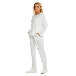 White All-Over Print Women's Pajama Suit