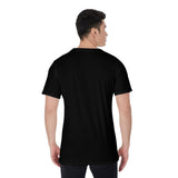 Black All-Over Print Men's O-Neck T-Shirt