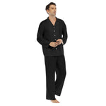 Black All-Over Print Men's Lapel Pajama Set