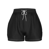 Black All-Over Print Women's Casual Shorts