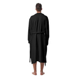 Black All-Over Print Men's Heavy Fleece Robe