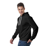 Black All-Over Print Men's Pullover Hoodie Without Pocket