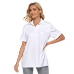 White All-Over Print Women's Polo T-Shirt