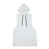 White All-Over Print Men's Sleeveless Vest And Shorts Sets