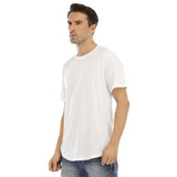 White All-Over Print Men's Short Sleeve Rounded Hem T-shirt