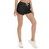 Black All-Over Print Women's Beach Shorts