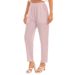 Pink All-Over Print Women's Loose Straight-leg Pants