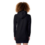 Black All-Over Print Women's Heavy Fleece Long Hoodie