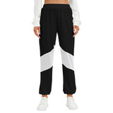 Black All-Over Print Women's Mesh Panelled Track Pants