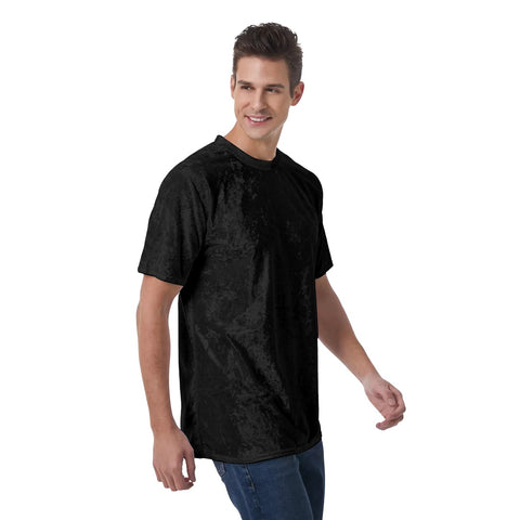 Black All-Over Print Men's T-Shirt | Velvet