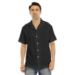 Black All-Over Print Man's Short Sleeves Shirt