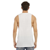 White All-Over Print Men's O-neck Long Tank Top