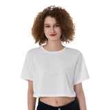 White All-Over Print Cropped T-Shirt