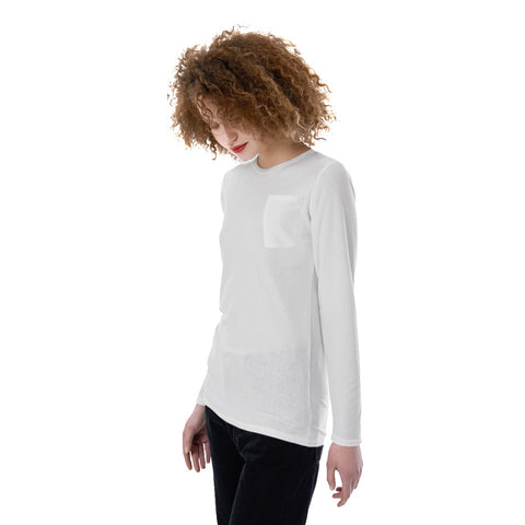 White All-Over Print Women's Long Sleeve T-shirt