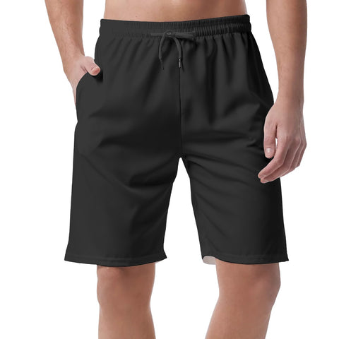 Black All-Over Print Men's Casual Short Pants