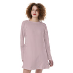 Pink All-Over Print Women's Raglan Sleeve Dress