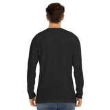 Black All-Over Print Men's Long Sleeve T-shirt With Raglan Sleeve