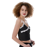 Black All-Over Print Women's Lace Camisole