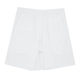 White All-Over Print Men's Beach Shorts With Elastic Waist