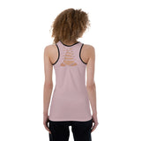 Pink All-Over Print Women's Back Hollow Tank Top