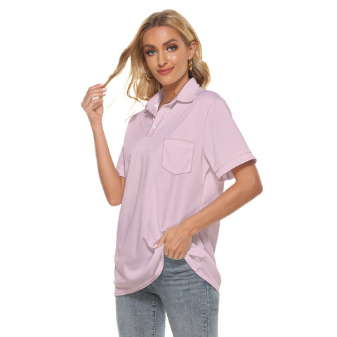 Pink All-Over Print Women's Polo T-Shirt