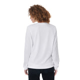 White All-Over Print Women's Sweater