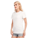 White All-Over Print Women's Round Neck T-Shirt | 190GSM Cotton