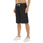 Black All-Over Print Men's Tether Loose Shorts