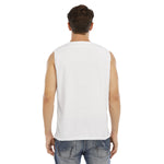 White All-Over Print Men's O-neck Sleeveless Tank Top