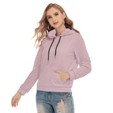 Pink All-Over Print Women's Slim Pullover Hoodie