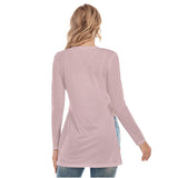 Pink All-Over Print Women's Side Split Long T-shirt