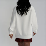 White All-Over Print Women's Raglan Sleeve Sweatshirt