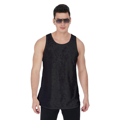 Black All-Over Print Men's Tank Top | Velvet