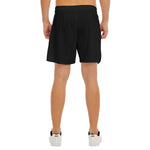 Black All-Over Print Men's Side Split Running Sport Shorts