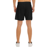 Black All-Over Print Men's Side Split Running Sport Shorts