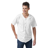 White All-Over Print Men's Short Sleeve Baseball Jersey